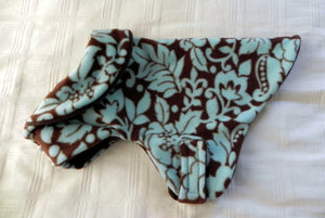 Turquoise/Brown Floral Fleece